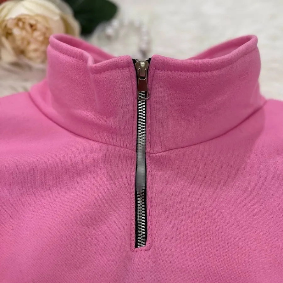 هودی نیم زیپ ساده