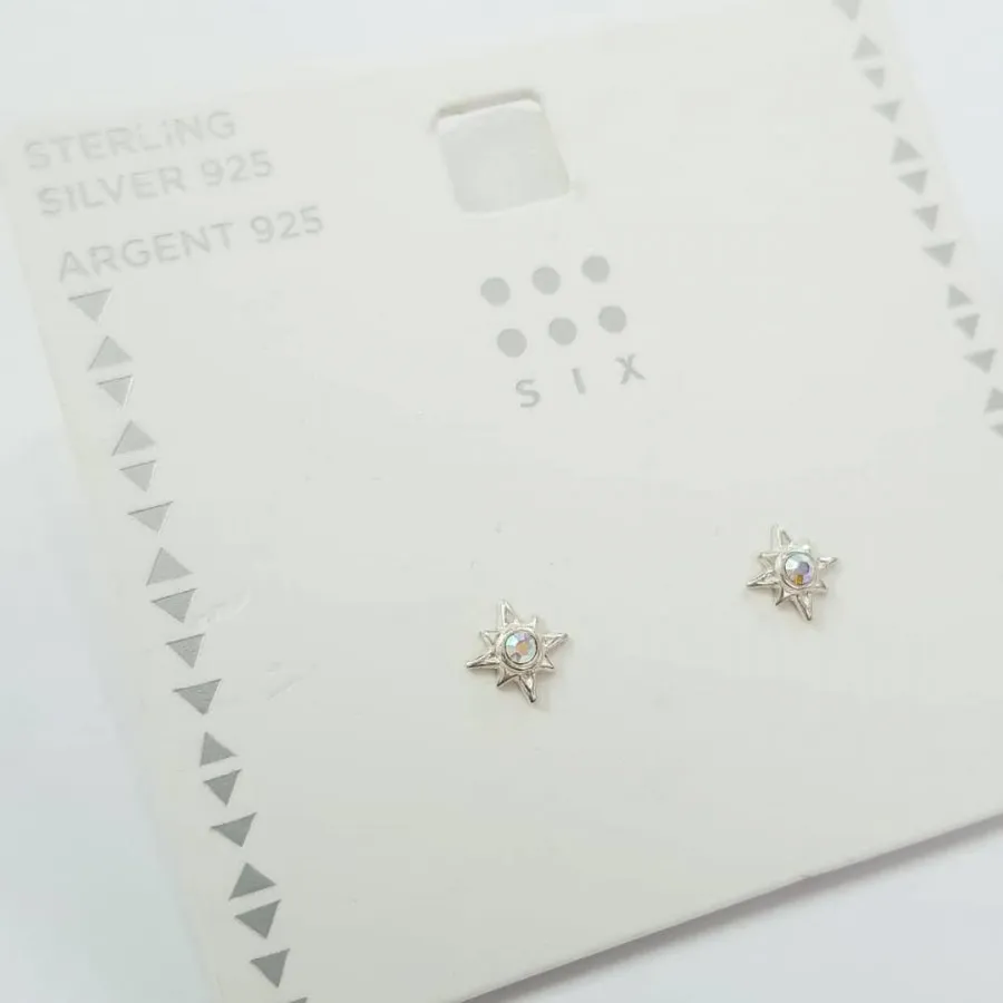 گوشواره میخی ستاره نقره