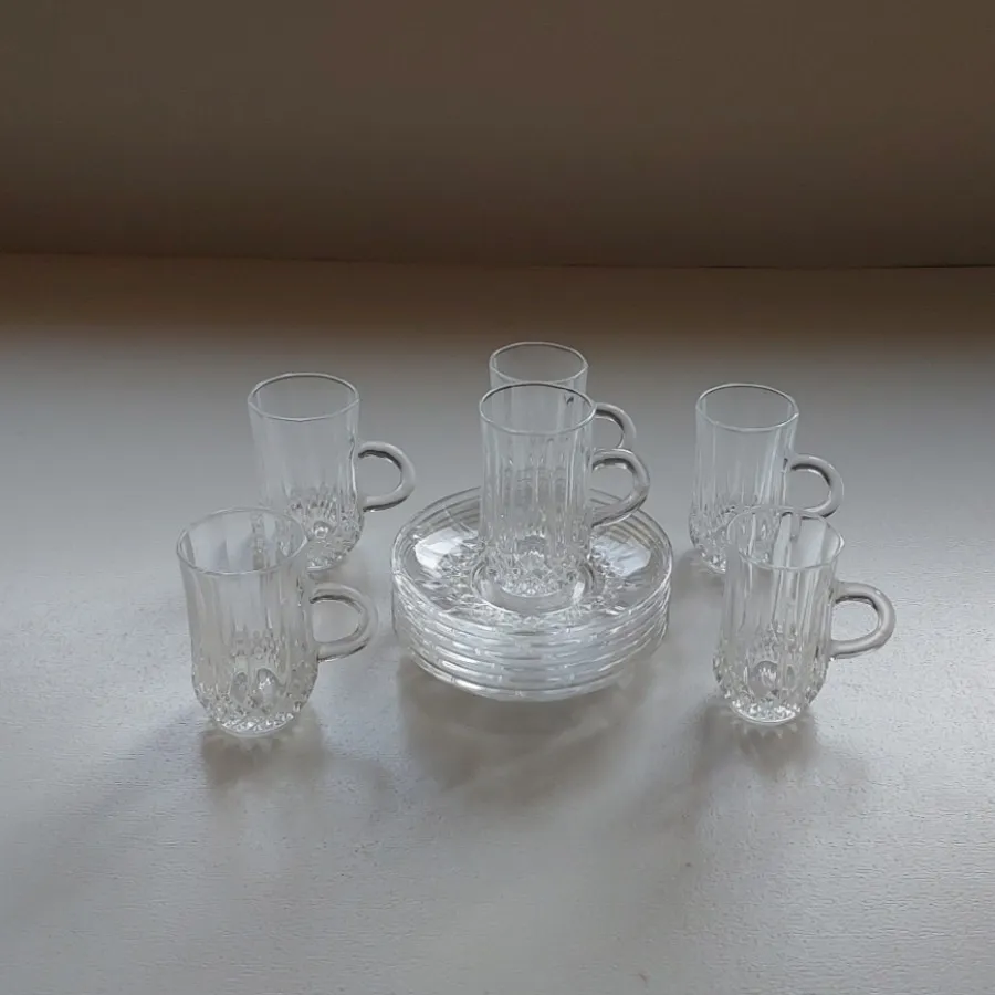 استکان و نعلبکی کریستال