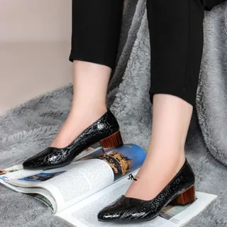کفش پاشنه چوبی 4سانتی