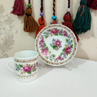 فنجان و نعلبکی گل ترمه