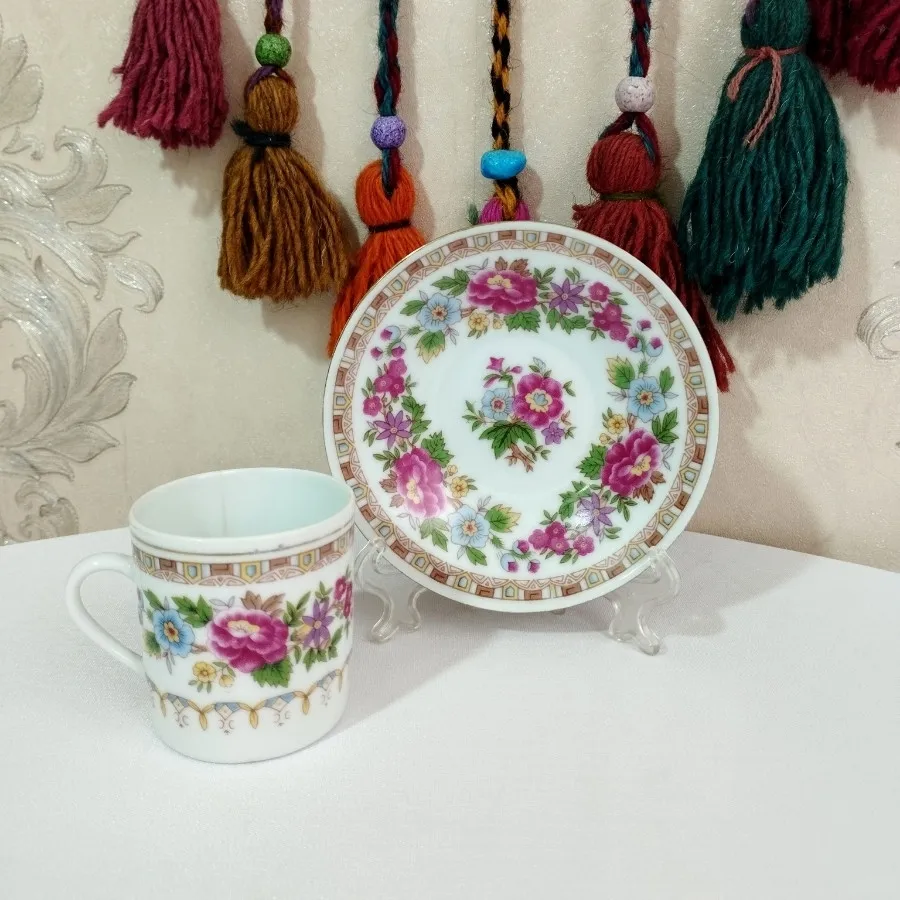 فنجان و نعلبکی گل ترمه