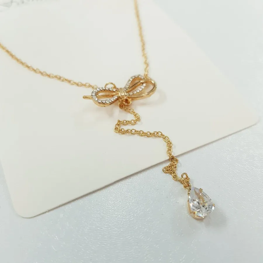 گردنبند مجلسی طلایی آویز