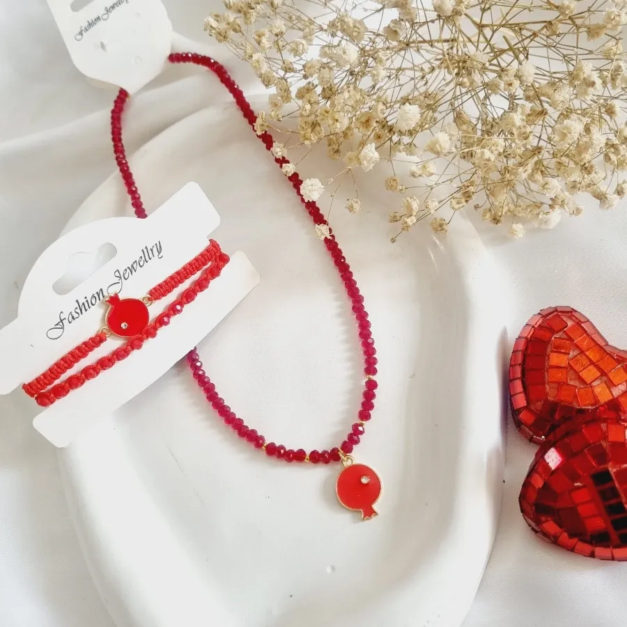 دستبند و گردنبند کریستالی