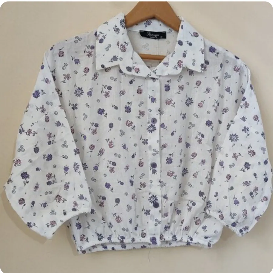 کراپ شومیز گل دار