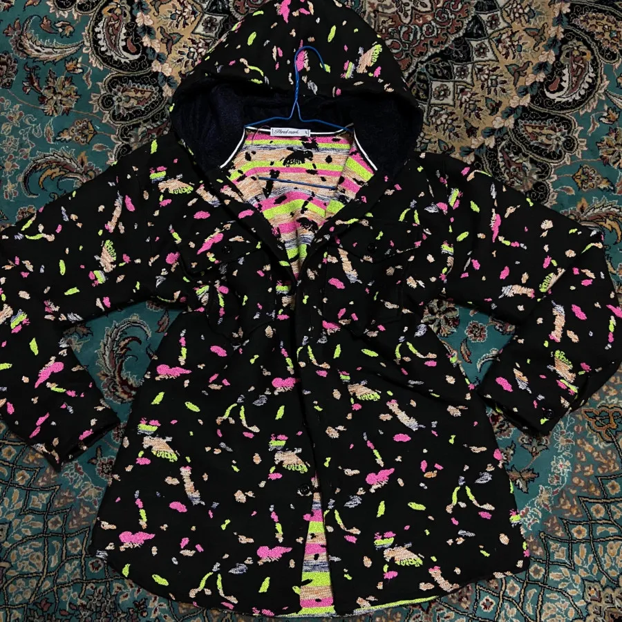 بافت مشکی رنگین کمانی