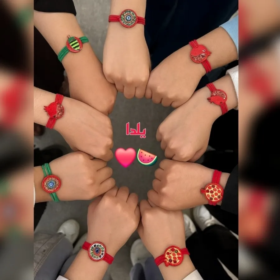 دستبند چوبی یلدایی بندچرم