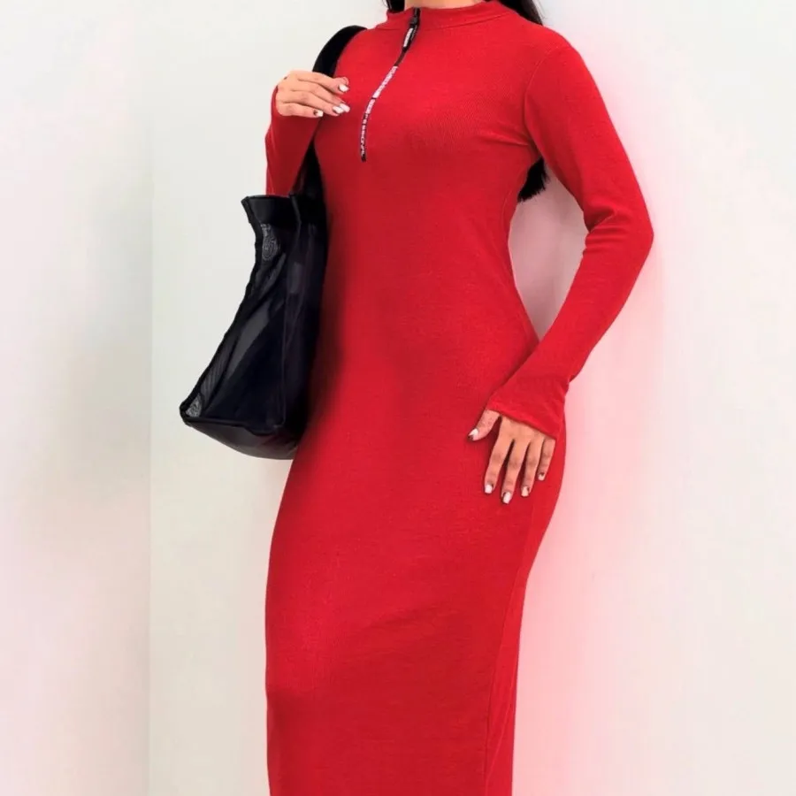 ماکسی یقه زیپ دار