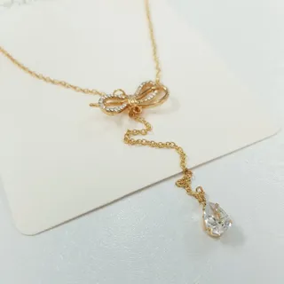 گردنبند مجلسی طلایی آویز