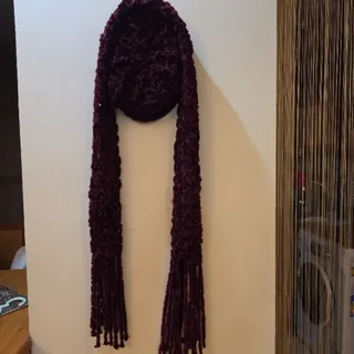 شال و کلاه رنگ جگری