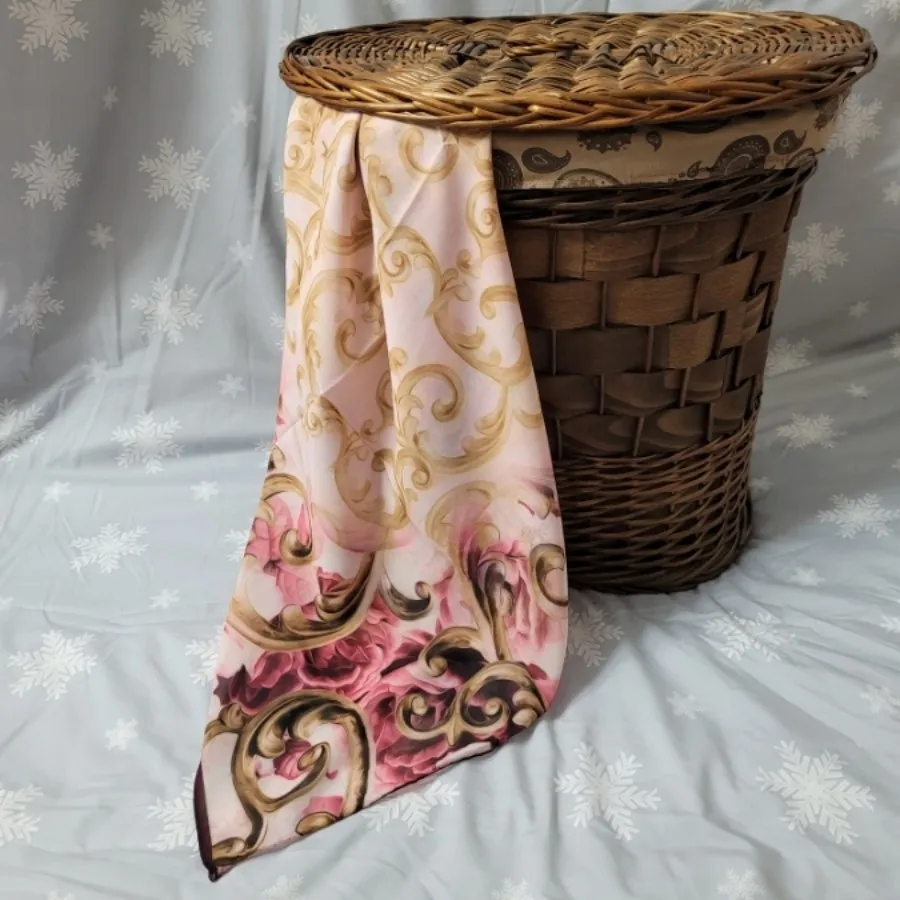 ⚜️روسری مجلسی طلایی صورتی