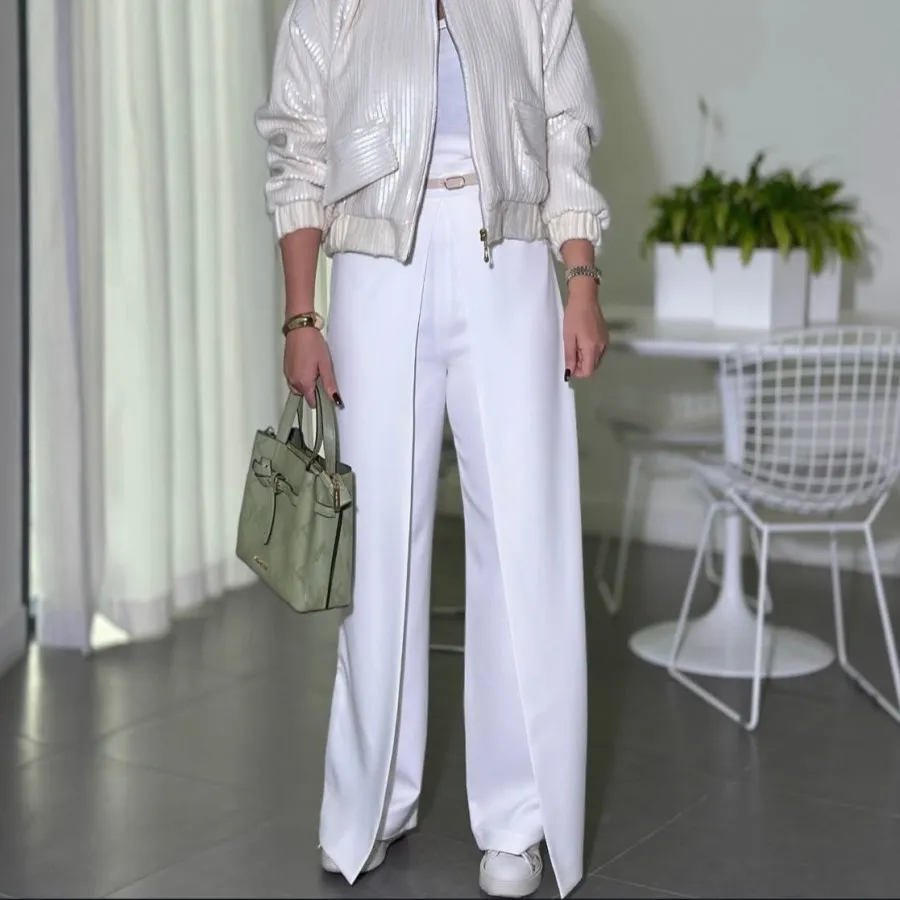 شلوار کرپ گرم بالا سفید