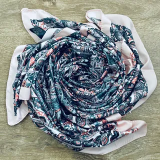 روسری ساتن صورتی طوسی