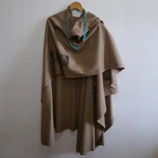 پانچو دستدوز پشمی مزونی