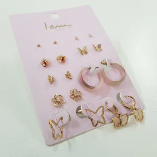 پک 9 جفتی گوشواره طلایی