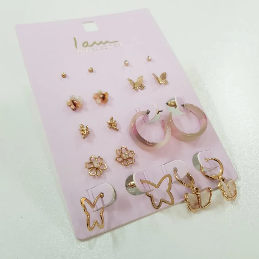 پک 9 جفتی گوشواره طلایی