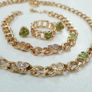 ست کامل کارتیه طلایی قلبی