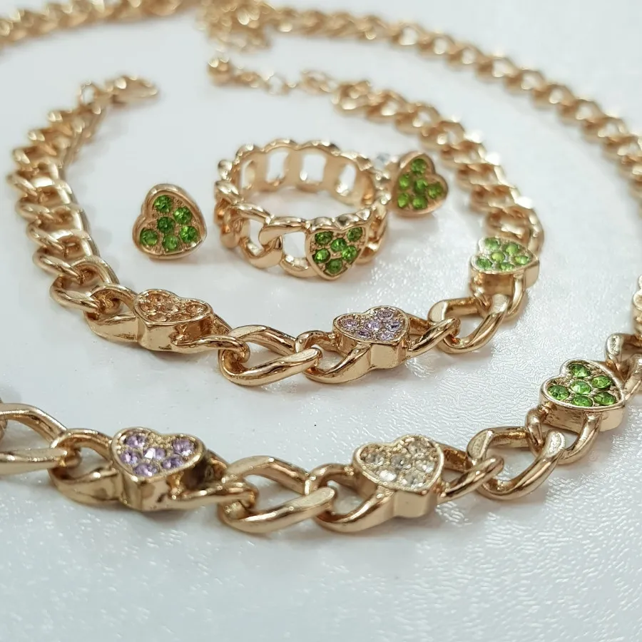 ست کامل کارتیه طلایی قلبی