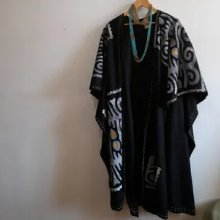 پانچو پشمی دستدوز مزونی