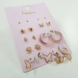 پک 9 جفتی گوشواره طلایی