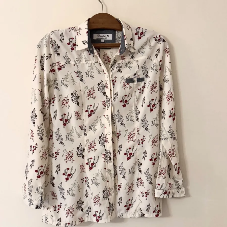 شومیز offwhite گلدار