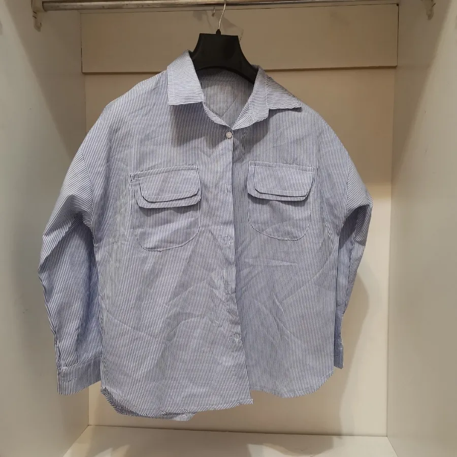 شومیز آبی جیبدارراه راه