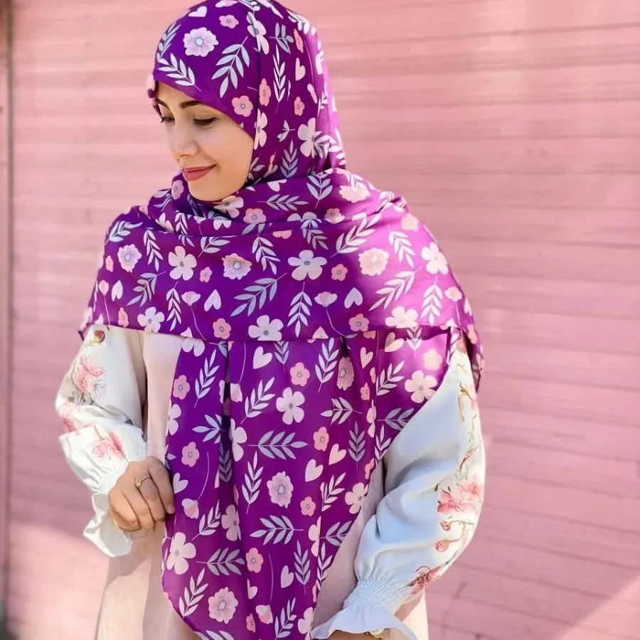 روسری نخی بنفش