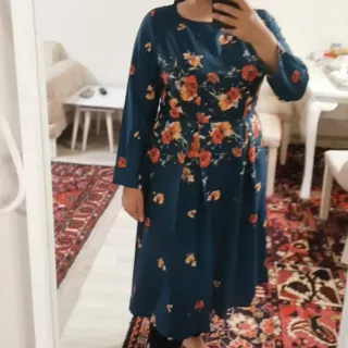 مجلسی گلدار کرپ حریر بلند