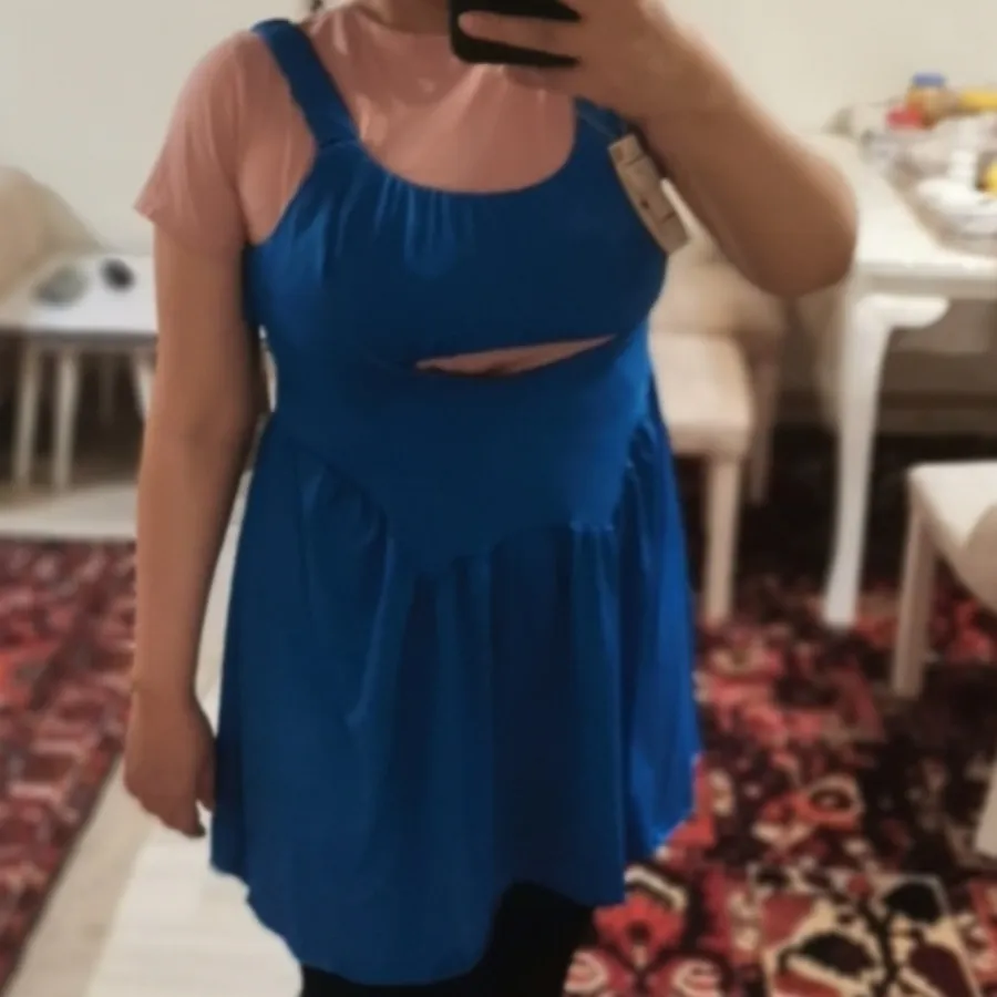 لباس آبی کشی پشت باز