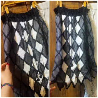 دامن تکه دوزی تمام چرم