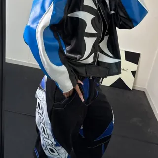 ست کت ریسینگ چرم با شلوار