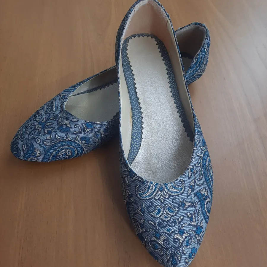 کفش روفرشی آبی ترمه یزد