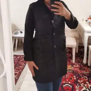 بارانی مشکی جیب پاپیونه