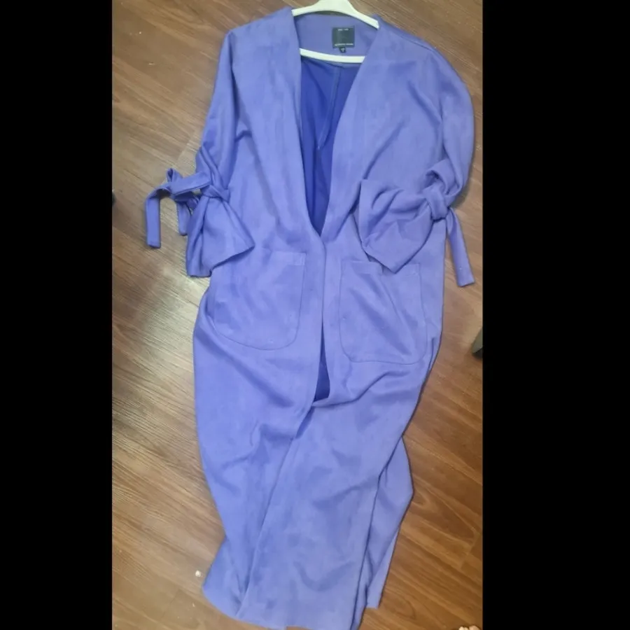 مانتو مخمل بنفش آبی