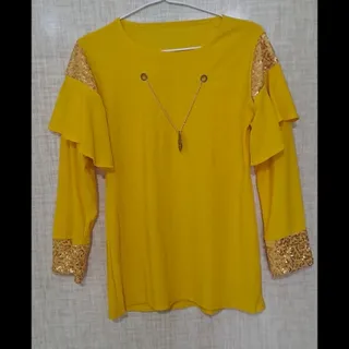 شومیز زرد پولکی