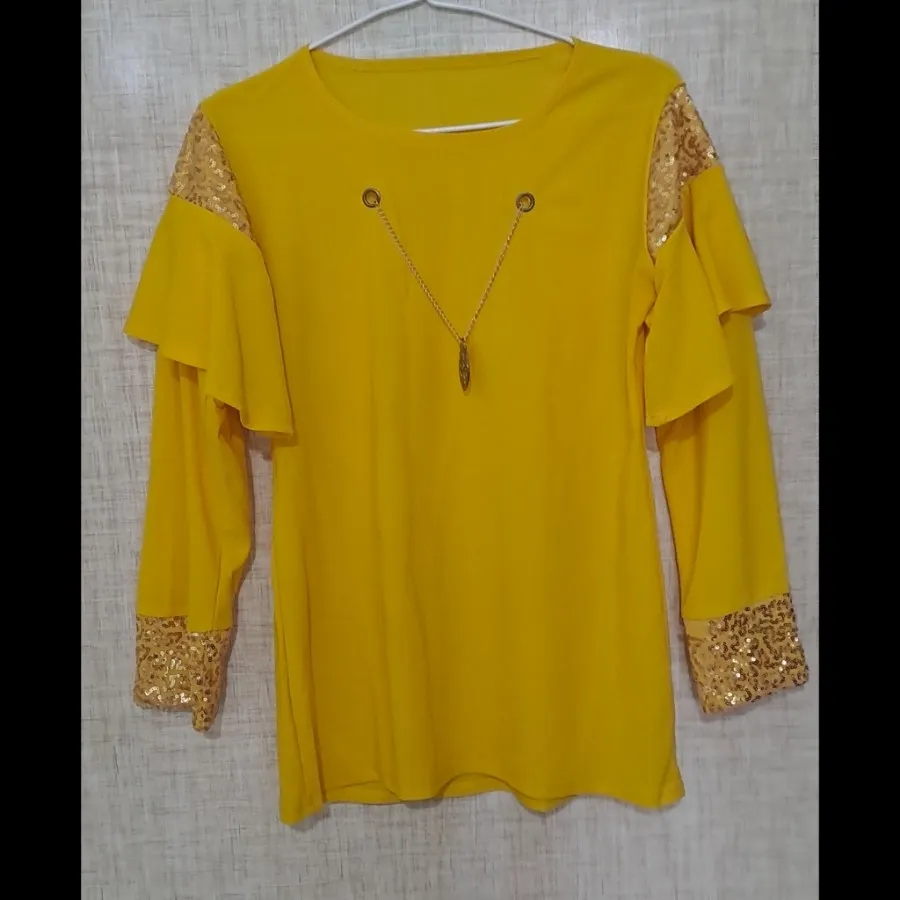 شومیز زرد پولکی