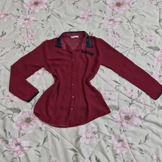 شومیز حریر زرشکی