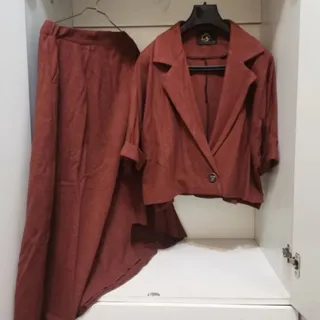 ست دوتکه فوتر کت دامن قهو