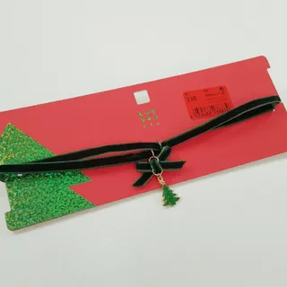 گلوبند مخملی سبز کریسمسی