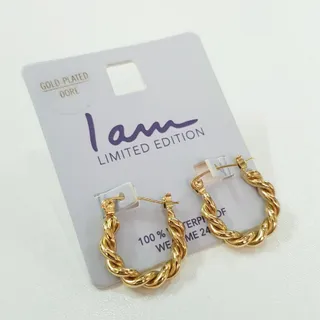 گوشواره قفلی استیل طلایی