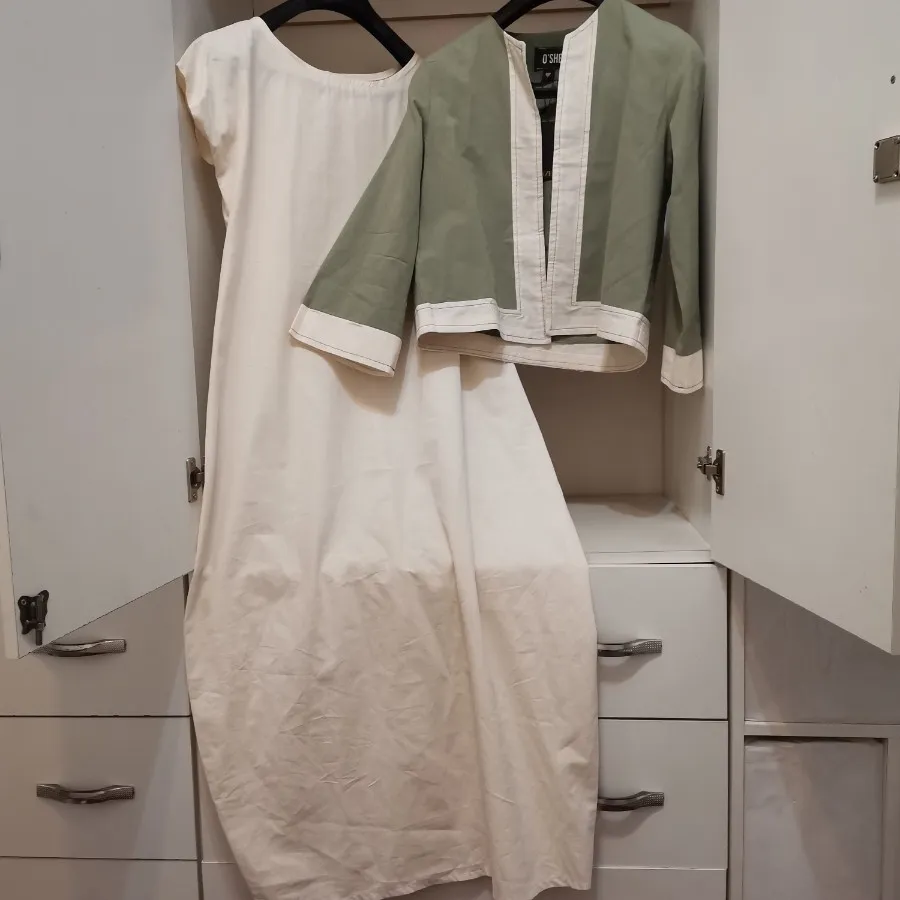 ست سارافون شیری وکت سبز