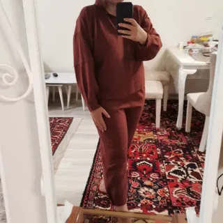 ست دورس شلوار قهوه دارچین