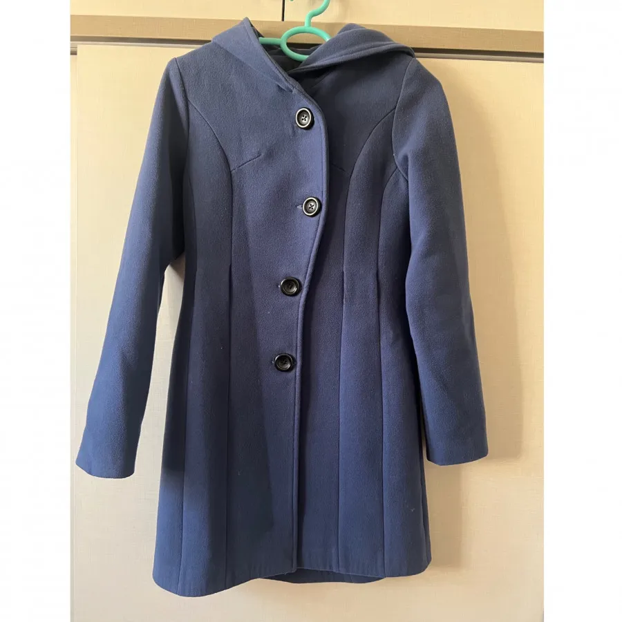 پالتو کلاه دار آبی نفتی