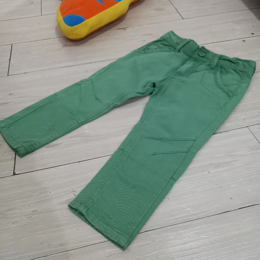 شلوار کتان سبز پسرانه