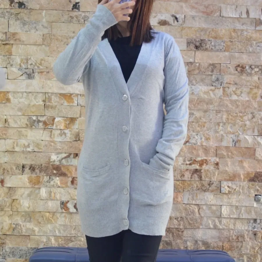 بافت جلو دکمه خور طوسی