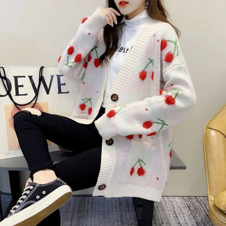 ژاکت بافت جلو دکمه گرم