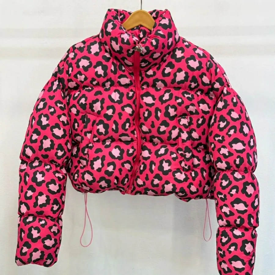 کاپشن پلنگی سرخابی زنانه