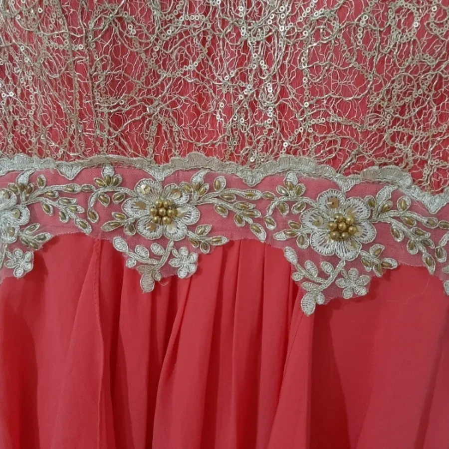 پیرهن مجلسی حریر دنباله