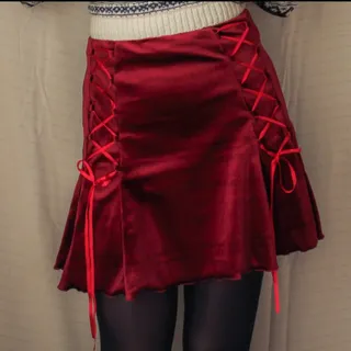 دامن مخمل قرمز