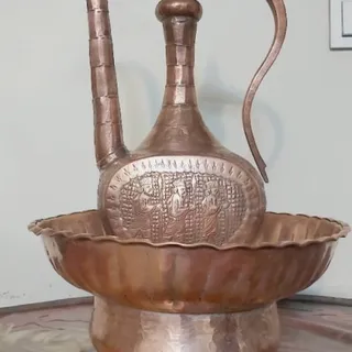 افتابه لگن مسی قدیمی